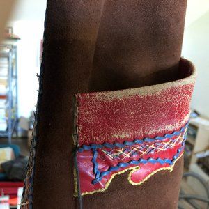 Vintage used Cepelia small embroidered petite small sheepskin jacket